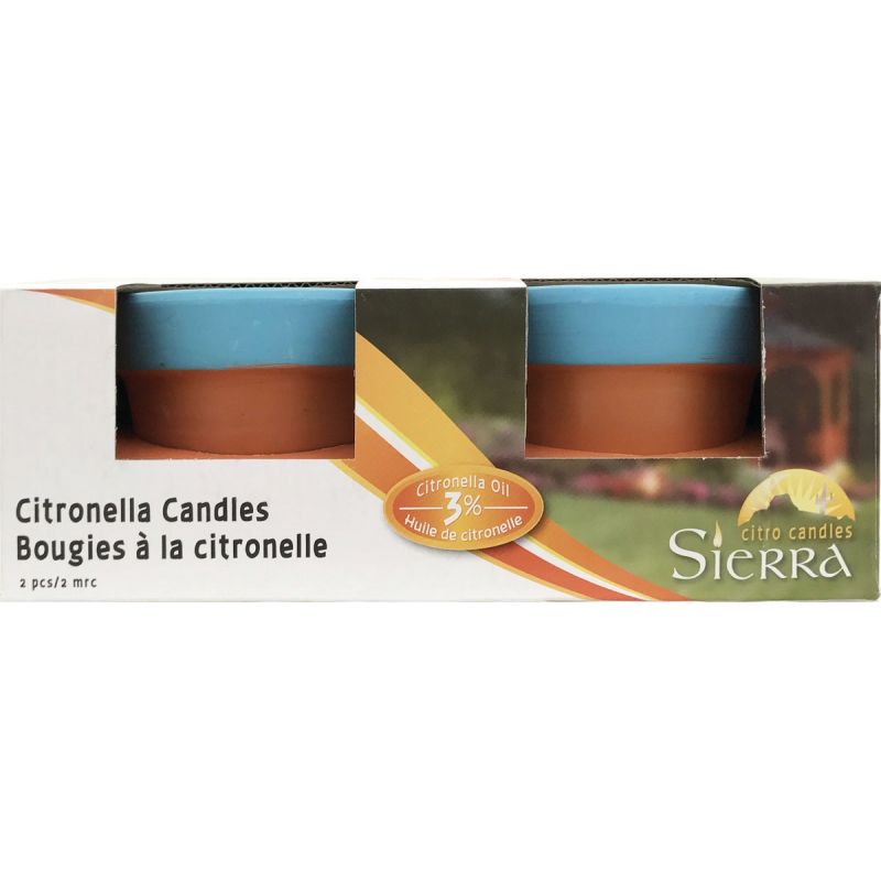 Sierra 2-Pack Terracotta Citronella Candle Terracotta, (2) 5 Oz.