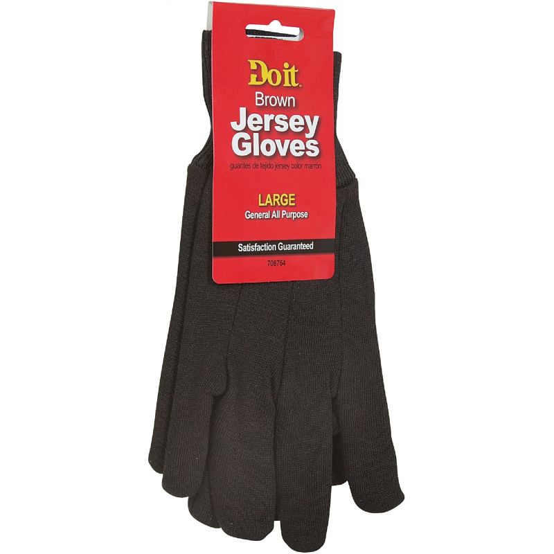 Do it Best Jersey Work Glove L, Brown