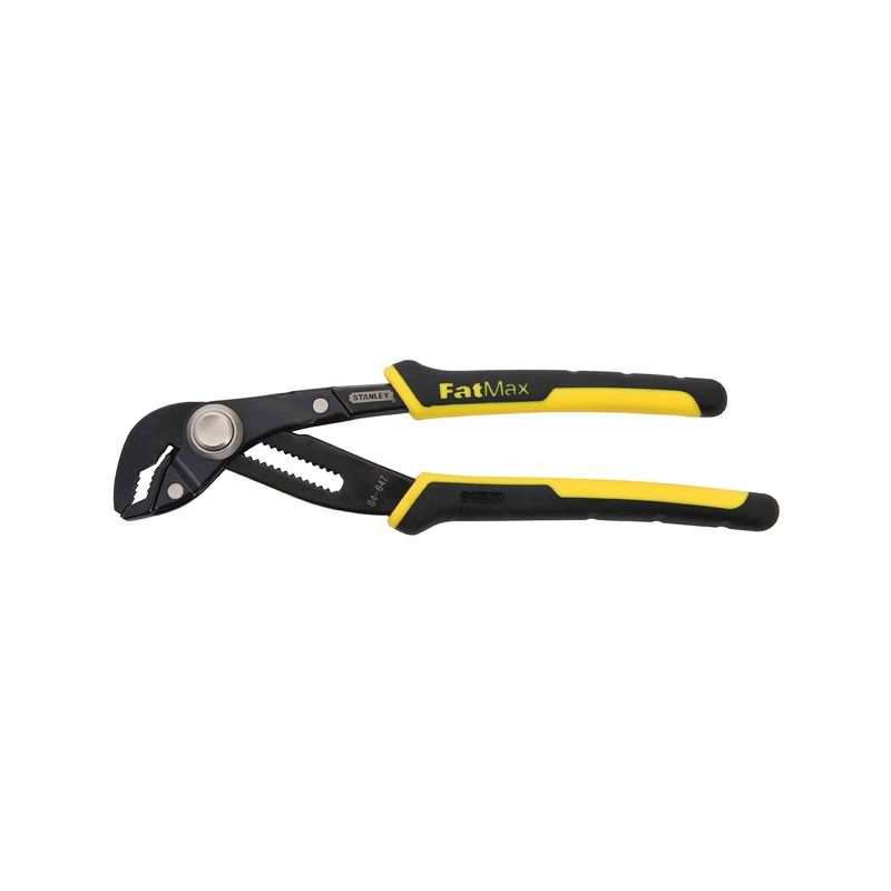 STANLEY Push-Lock Series 84-647 Adjustable Joint Plier, 8-1/4 in OAL, Black/Yellow Handle, Comfort-Grip Handle