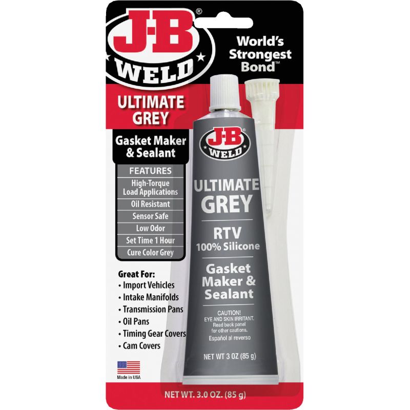 J-B Weld Ultimate Grey RTV Silicone Gasket &amp; Sealant 3 Oz., Gray