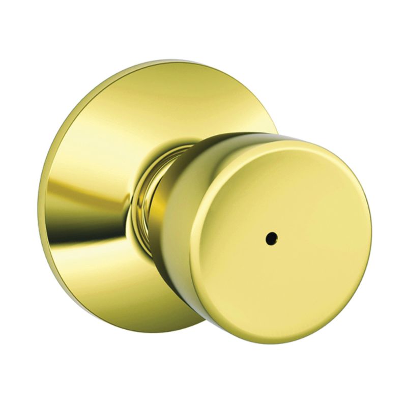Schlage F40VBEL605 Privacy Lockset, Tulip Design, Knob Handle, Bright Brass, Metal, Interior Locking