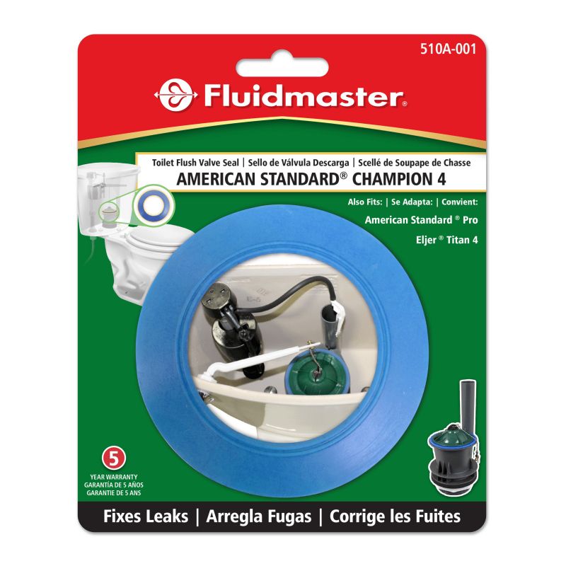 Fluidmaster 510A-001-P10 Toilet Flush Valve Seal, 2.75 in ID x 4.3 in OD Dia, Rubber, Blue Blue