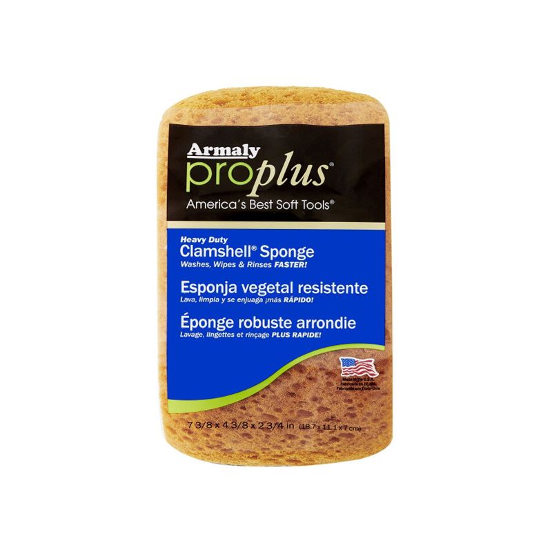Armaly ProPlus 00010 Medium Sponge, 7-3/8 in L, 4 in W, 2-1/2 in Thick, Polyester, Yellow Yellow
