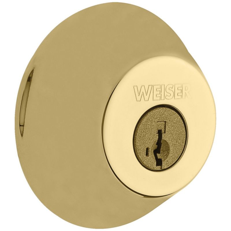 Weiser Welcome Home Series 9GD94710-091 Deadbolt, 2 Grade, Keyed Entry Key, Brass, 2-3/8, 2-3/4 in Backset