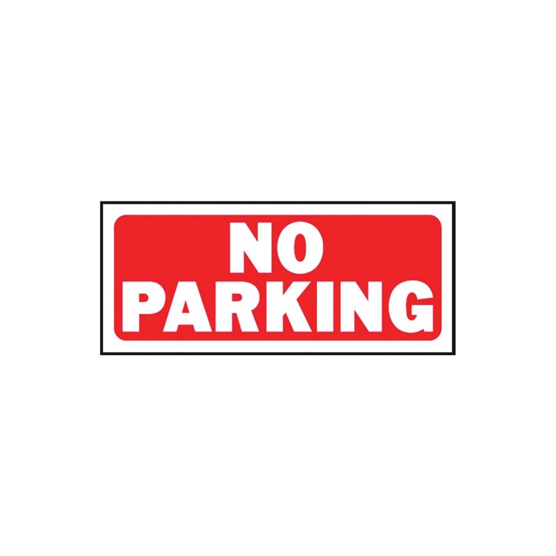 Hy-Ko 23002 Fence Sign, Rectangular, NO PARKING, White Legend, Red Background, Plastic, 14 in W x 6 in H Dimensions