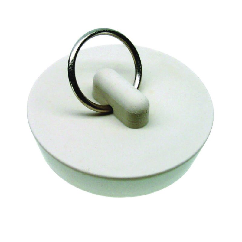 Danco 80228 Drain Stopper, Rubber, White, For: 1-5/8 in Drain, Universal Sink White