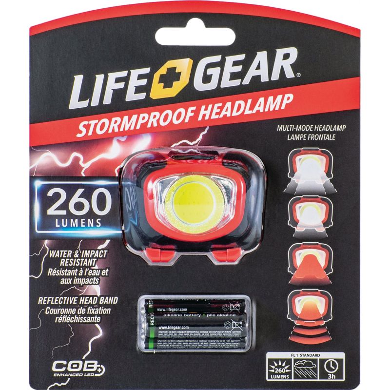 Life Gear Storm Proof LED Headlamp Red/Black