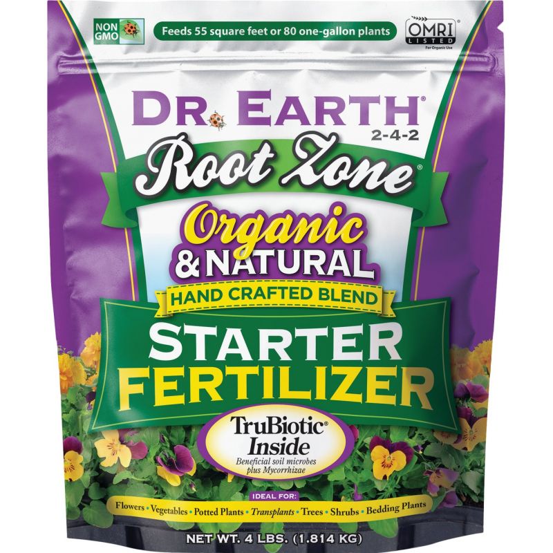 Dr. Earth Root Zone Organic Starter Dry Plant Food 4 Lb.