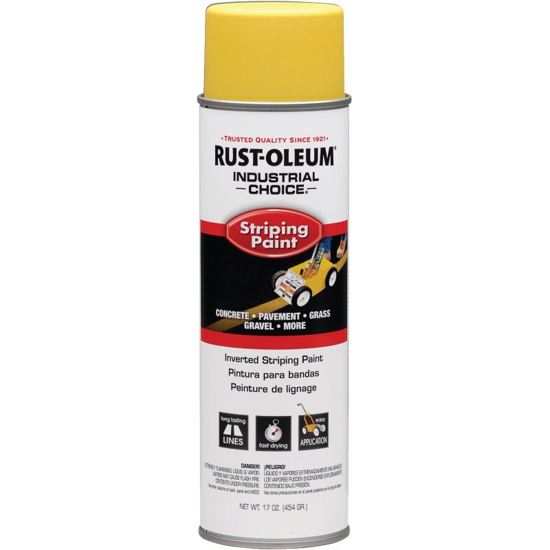 Rust-Oleum Industrial Choice Inverted Striping Paint Yellow, 17 Oz.