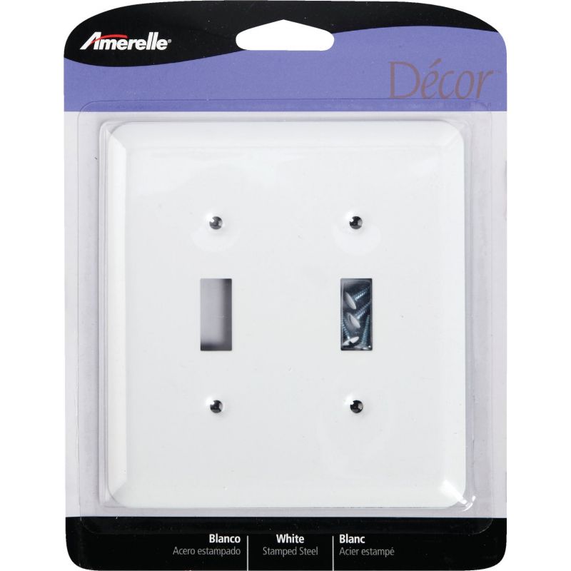 Amerelle Stamped Steel Switch Wall Plate White