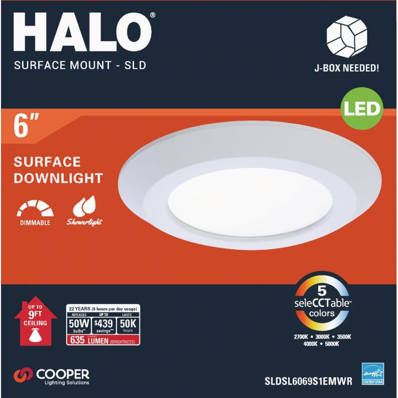 Halo 6 In. LED Selectable Color Temperature Recessed Light Kit White