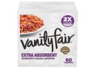 Vanity Fair 35236 Extra Absorbent Napkin, 6.38 in L, 6.38 in W, 2-Ply, Paper White (Pack of 12)