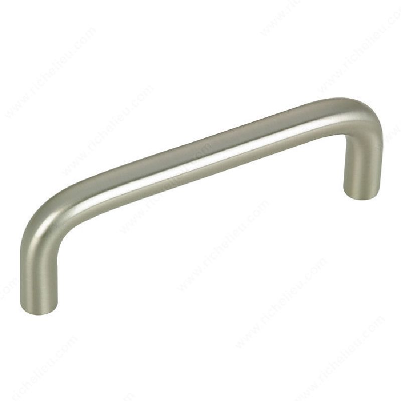 Richelieu BP33203195 Cabinet Pull, 3-5/16 in L Handle, 1-3/16 in Projection, Steel, Brushed Nickel Functional