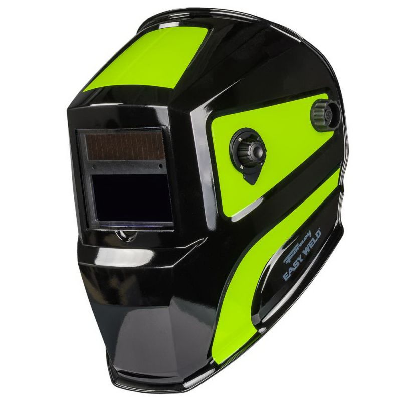 Forney Easy Weld Velocity Series 55732 ADF Welding Helmet, 3-Point Ratchet Harness Headgear, UV/IR Lens, Black/Green Black/Green
