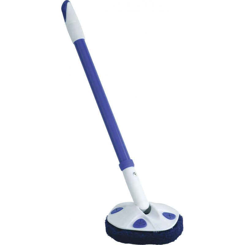 Clorox Extendable Tub &amp; Tile Scrubber with Diamond Head 5.12 In. W. X 2.37 In. H. X 21.37 L., Blue
