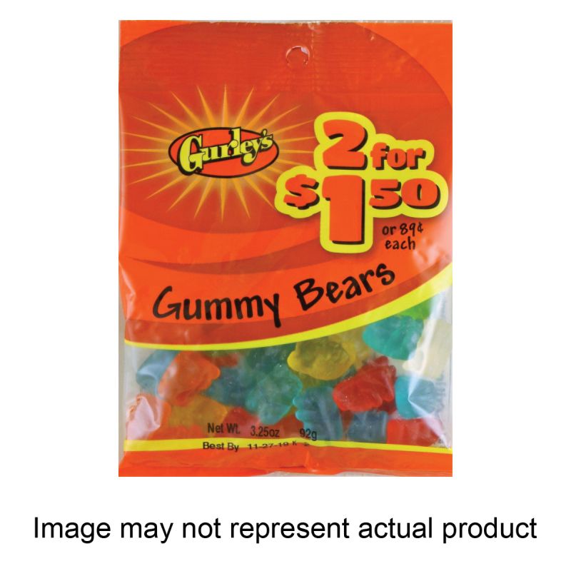Gurley&#039;s 743780 Candy, Gummy, Gummy Bears Flavor, 5.75 oz (Pack of 12)