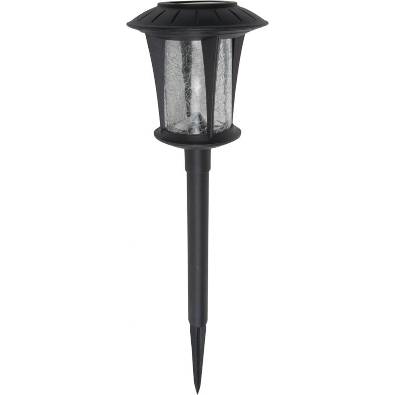 Fusion Crackle Glass Solar Path Light Black (Pack of 9)