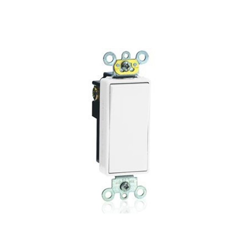 Leviton R52-05621-2WS Rocker Switch with Lockout, 16 A, 120/277 V, SPST, Lead Wire Terminal, White White