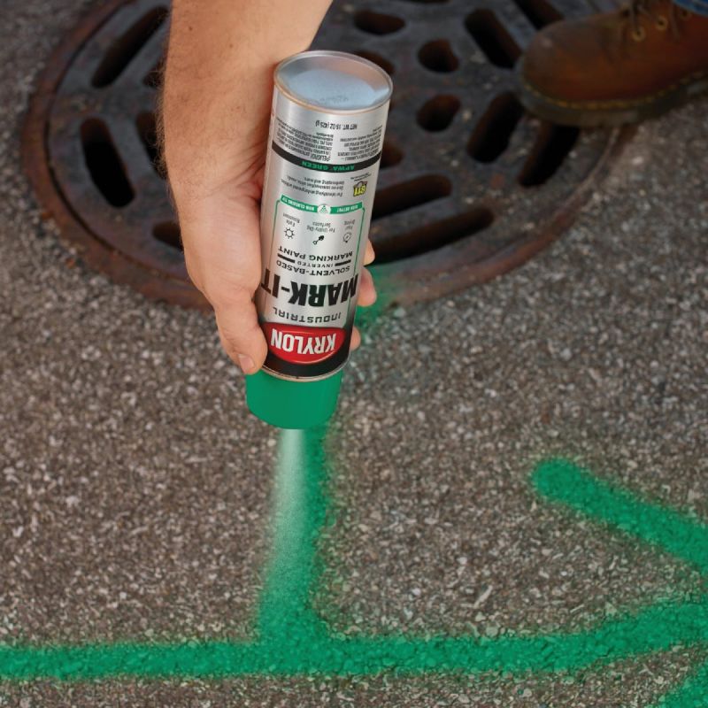 Krylon Mark-It Inverted Marking Spray Paint APWA Green, 15 Oz.