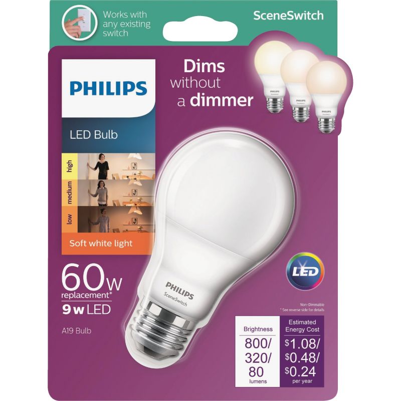 Philips SceneSwitch A19 Medium LED A-Line Light Bulb
