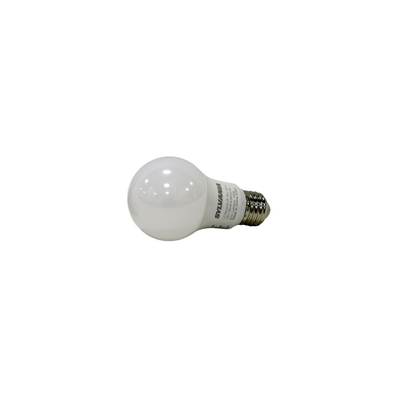 Sylvania 40212 LED Bulb, General Purpose, A19 Lamp, 60 W Equivalent, E26 Lamp Base, Frosted, 4100 K Color Temp