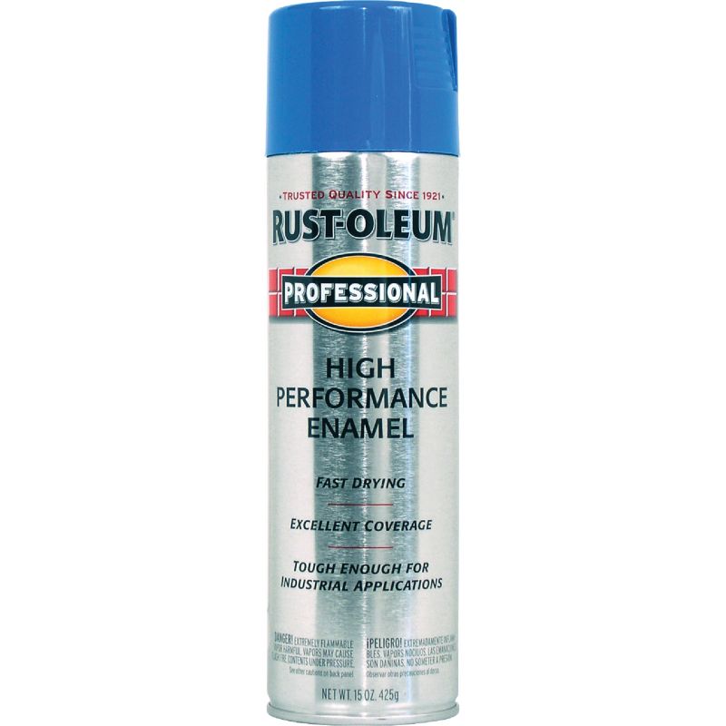 Rust-Oleum Professional High Performance Enamel Spray Paint Safety Blue, 15 Oz.