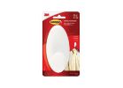 Command 17019-ES Large Clothes Hanger Hook, 7.5 lb, 1-Hook, Plastic, White White (Pack of 4)