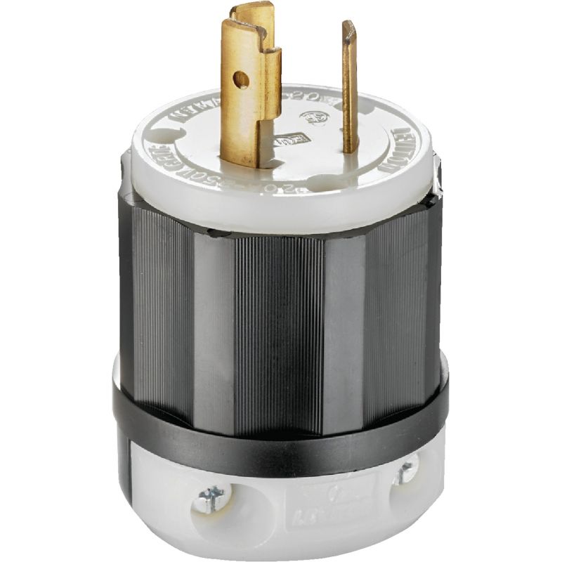 Leviton Industrial Grade Locking Cord Plug Black/White, 20A