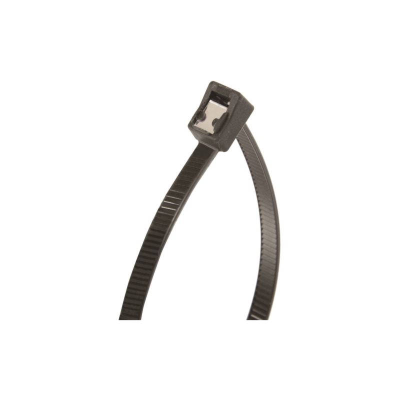 GB 45-314UVBSC Cable Tie, Double-Lock Locking, 6/6 Nylon, Black Black