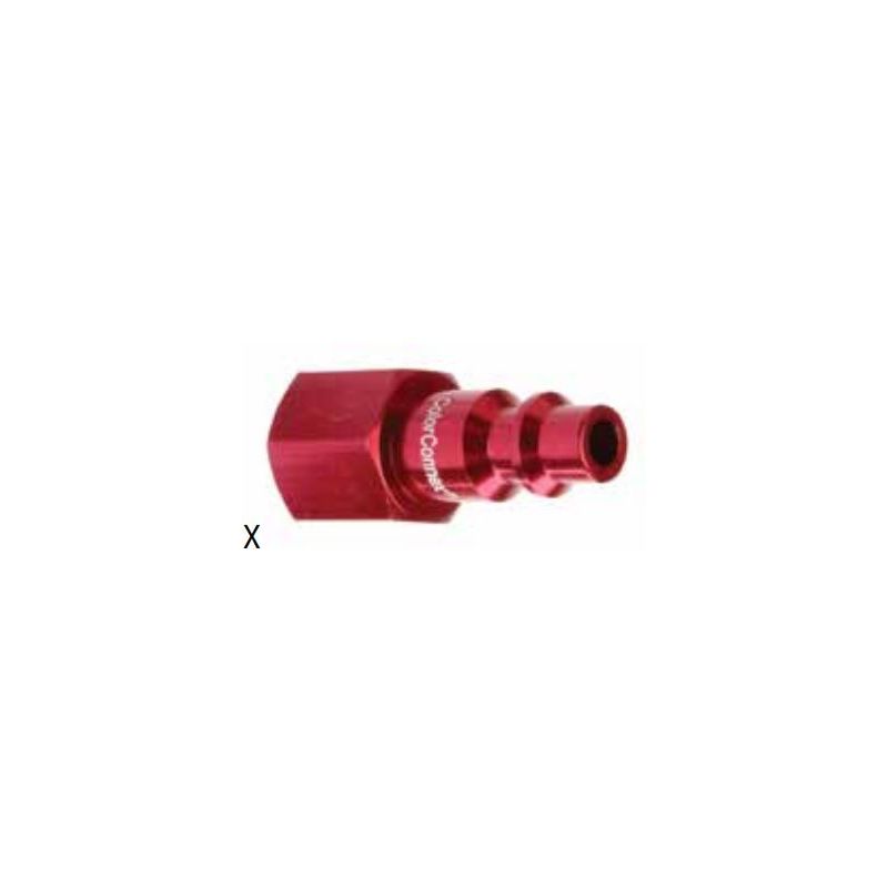 ColorConnex A73430D-2PK Plug, 1/4 in, FNPT, Aluminum, 2/PK Red