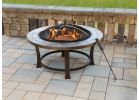 Outdoor Expressions 34 In. Slate Fire Pit Antique Bronze, Round