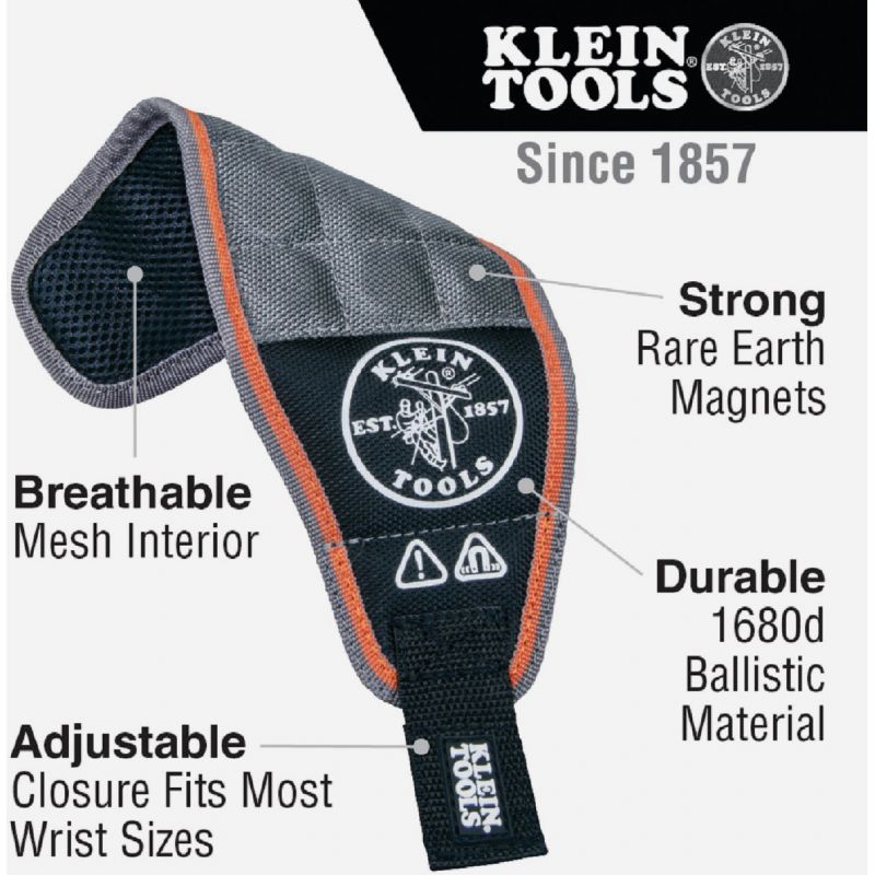 Klein Tradesman Pro Magnetic Wristband Black/Orange/Gray