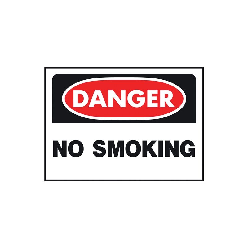 Hy-Ko 515 Danger Sign, Rectangular, NO SMOKING, Black Legend, White Background, Polyethylene (Pack of 5)