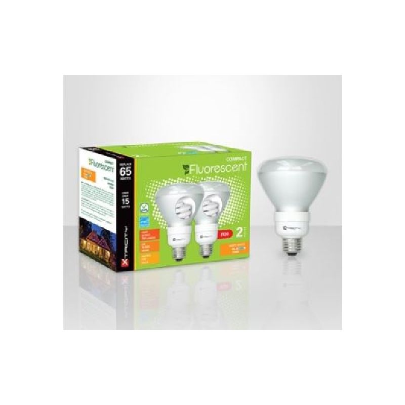 Xtricity 1-60722 Compact Fluorescent Bulb, 15 W, R30 Lamp, Medium Lamp Base, 750 Lumens, 2700 K Color Temp