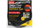 Do it Best Rubber Foam Weatherstrip Tape 3/8&quot; W X 3/16 &quot;T X 10&#039; L, Black