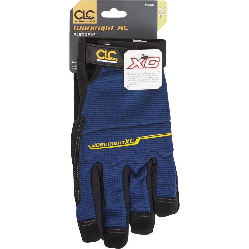 CLC Workright XC Flex Grip High Performance Glove XL, Blue &amp; Black