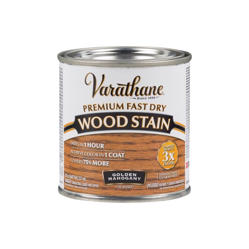 Varathane 262033 Wood Stain, Golden Mahogany, Liquid, 0.5 pt, Can Golden Mahogany