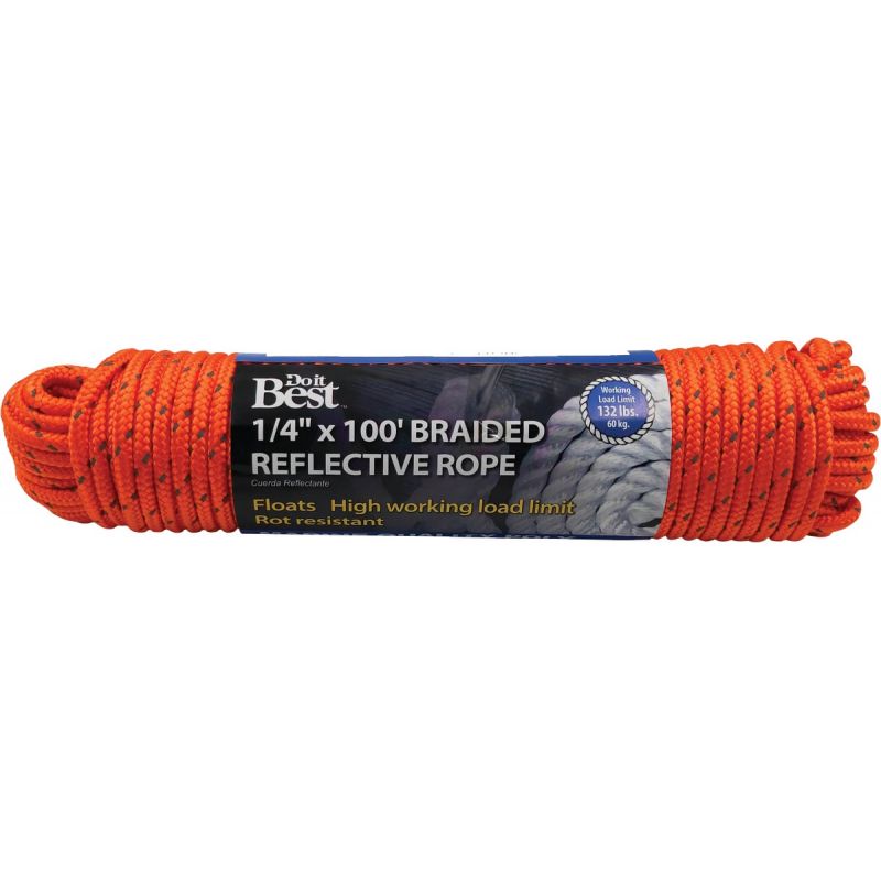 Do it Best Braided Reflective Polypropylene Packaged Rope Orange