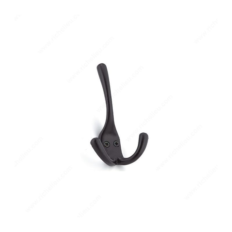Richelieu T5611900 Utility Hook, 10 kg, 3-Hook, Metal, Matte Black