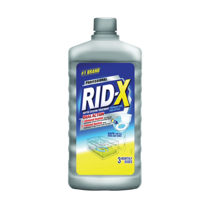 RID-X 1920089447 Septic System Treatment, Liquid, Blue/Green, Soap, 24 oz Bottle Blue/Green