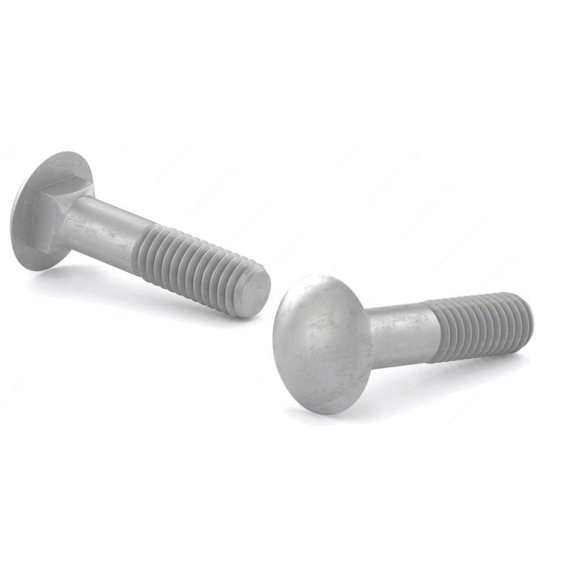 Reliable CBZ383L Carriage Bolt, 3/8-16 Thread, Coarse Thread, 3 in OAL, Steel, Zinc, A Grade, 50/BX