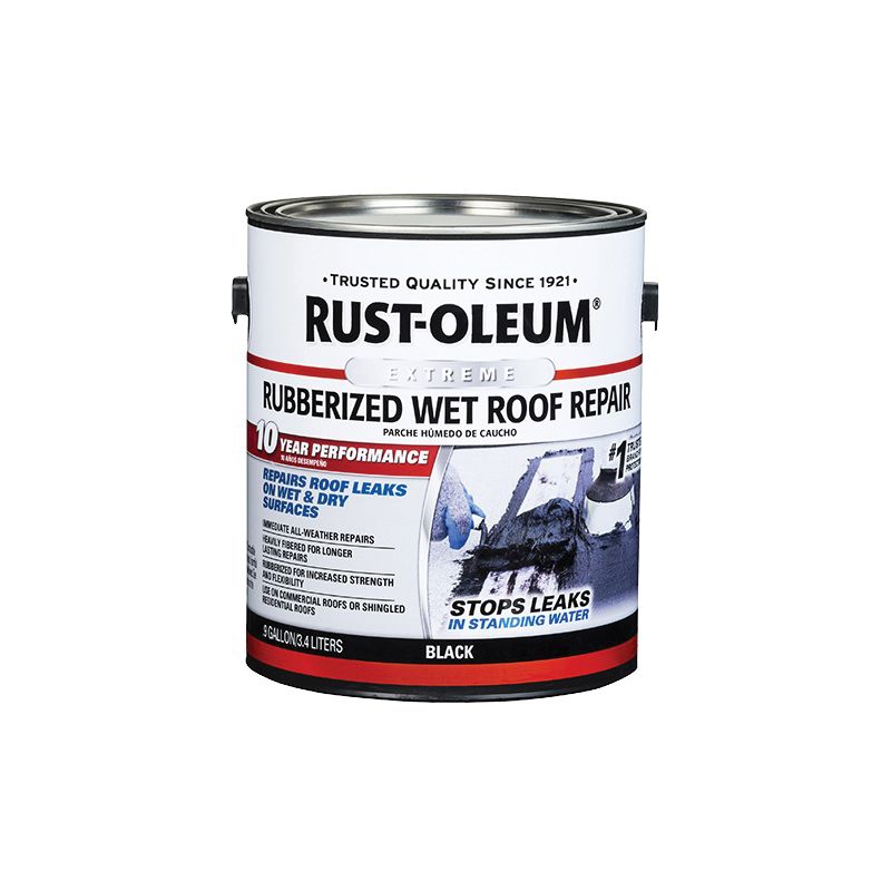 Rust-Oleum 351237 Wet Roof Repair, Black, Liquid, 0.9 gal Black
