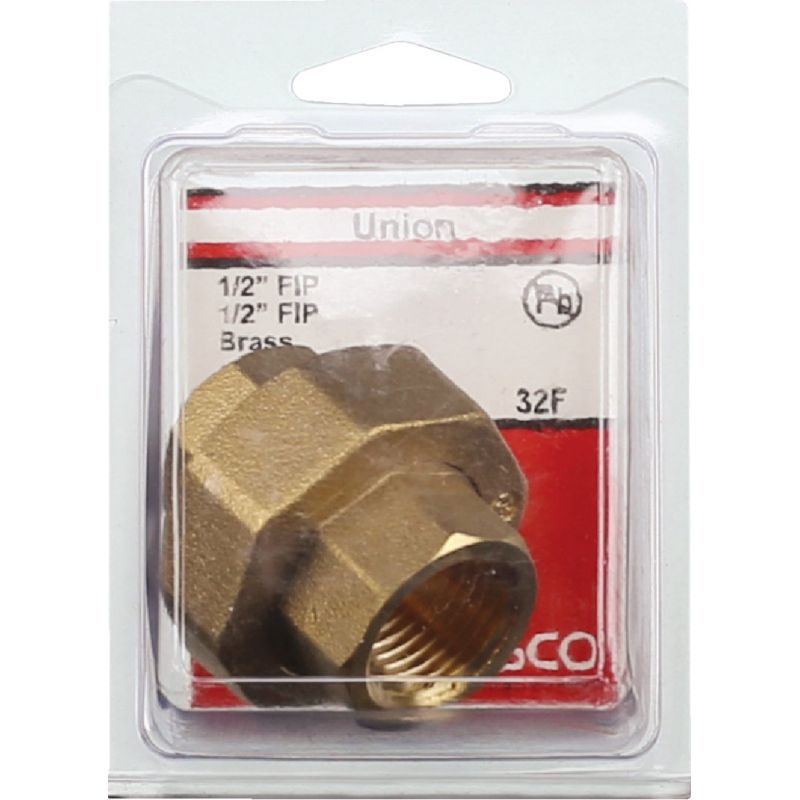 Lasco Red Brass Threaded Union 1/2&quot; FPT X 1/2&quot; FPT