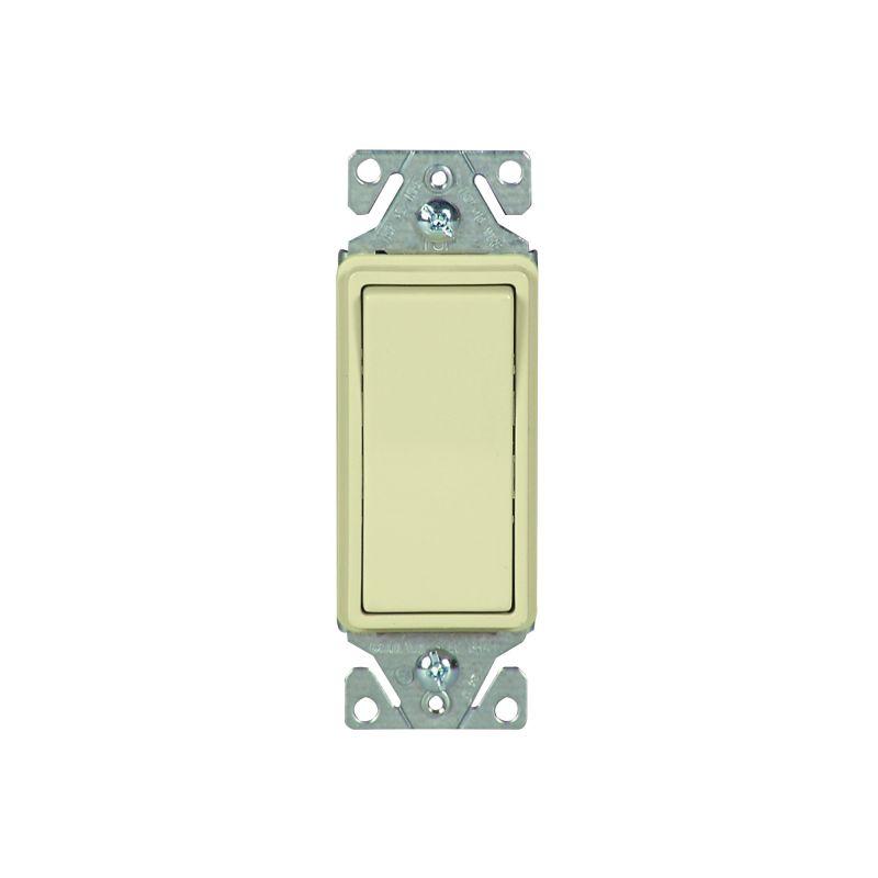 Eaton Wiring Devices 7500 7513V-BOX Rocker Switch, 15 A, 120/277 V, 3-Way, Lead Wire Terminal, Ivory Ivory