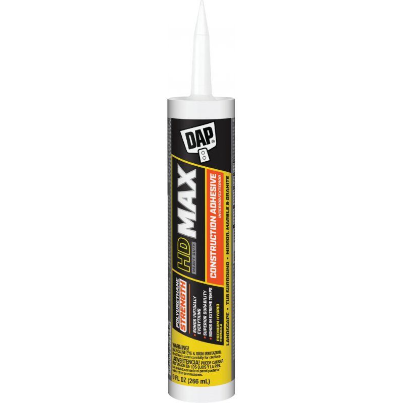 DAP Heavy Duty Max Construction Adhesive White, 9 Oz.