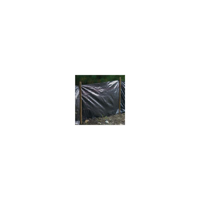 Mutual Industries 14987 Silt Fence, 100 ft L, 36 in W, 1-1/2 x 1-1/2 in Mesh, Fabric, Black Black