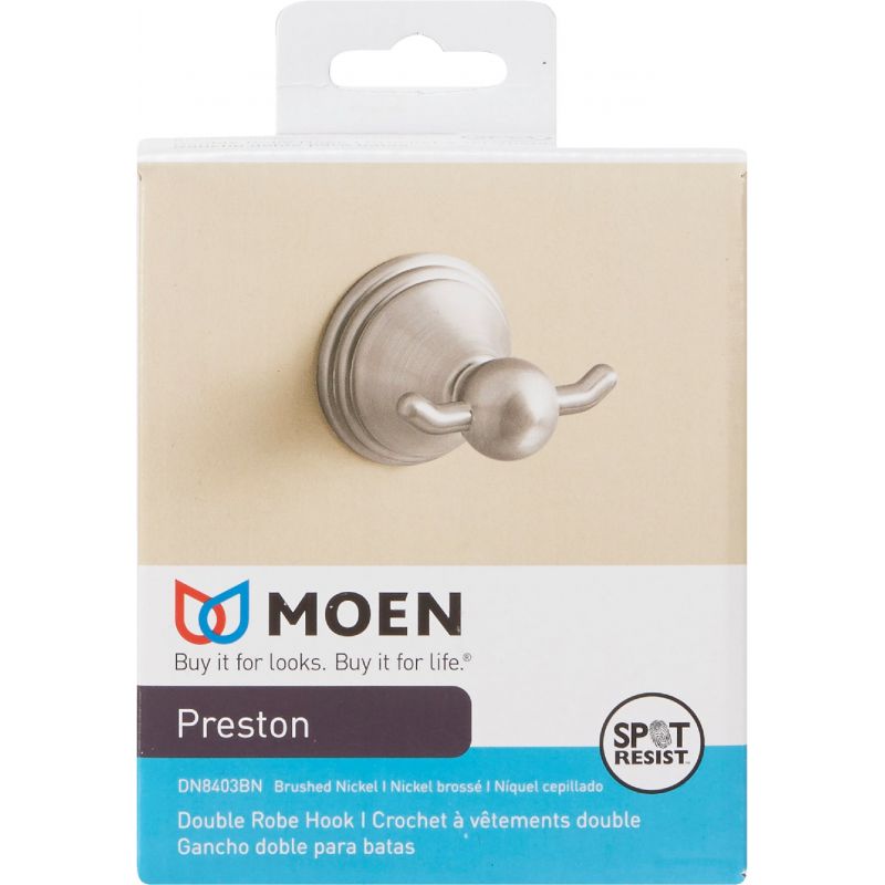 Moen - DN8403BN - Preston Brushed Nickel Double Robe Hook