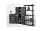 Sterilite 01423V01 Shelf Cabinet, 25-5/8 in OAW, 69-3/8 in OAH, 18-7/8 in OAD, 4-Shelf, Plastic, Gray, Flat Gray