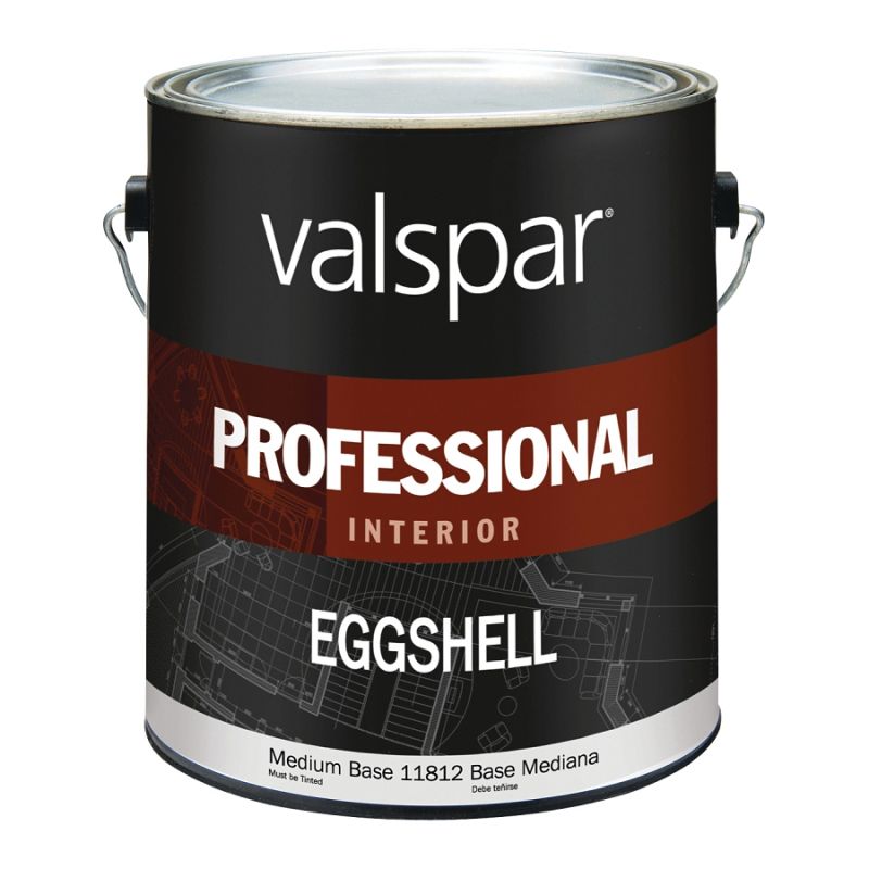 Valspar 11800 Series 11812-1GAL Interior Paint, Eggshell Sheen, Medium, 1 gal, Can, 350 to 450 sq-ft Coverage Area Medium