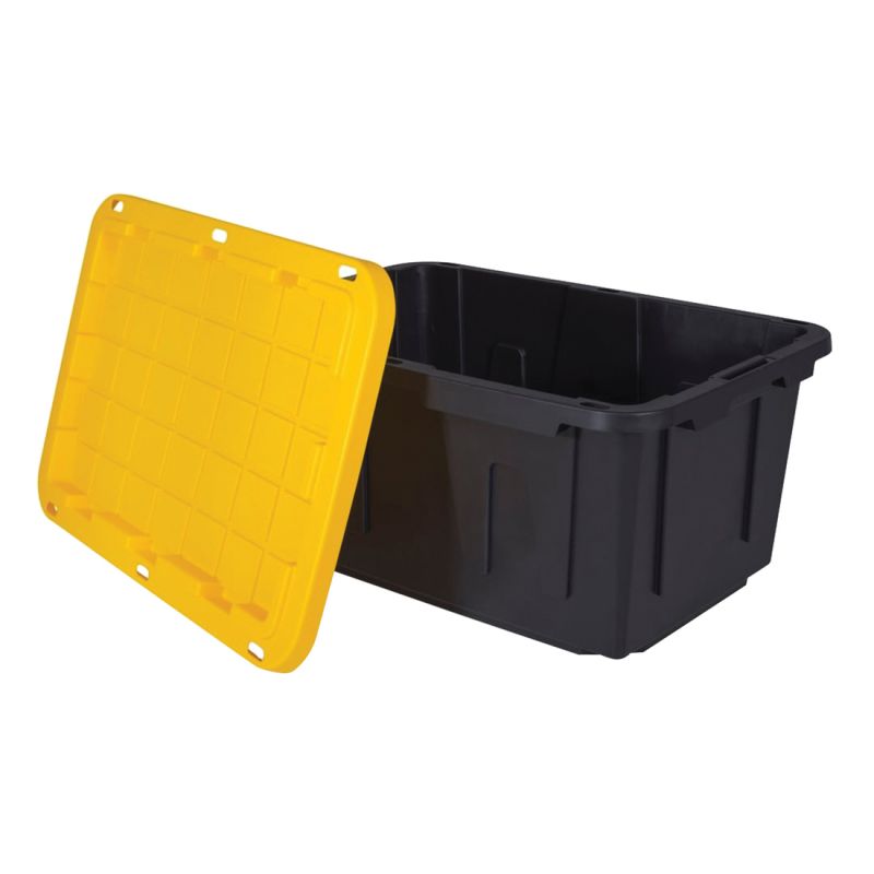 Centrex 27GBLKYW Tough Box, Polypropylene, Black/Yellow, 30.88 in L, 20.31 in W, 14.55 in H 27 Gal, Black/Yellow